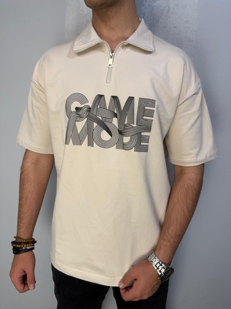 تیشرت باکسی پاییزه دورس مردانه کرم