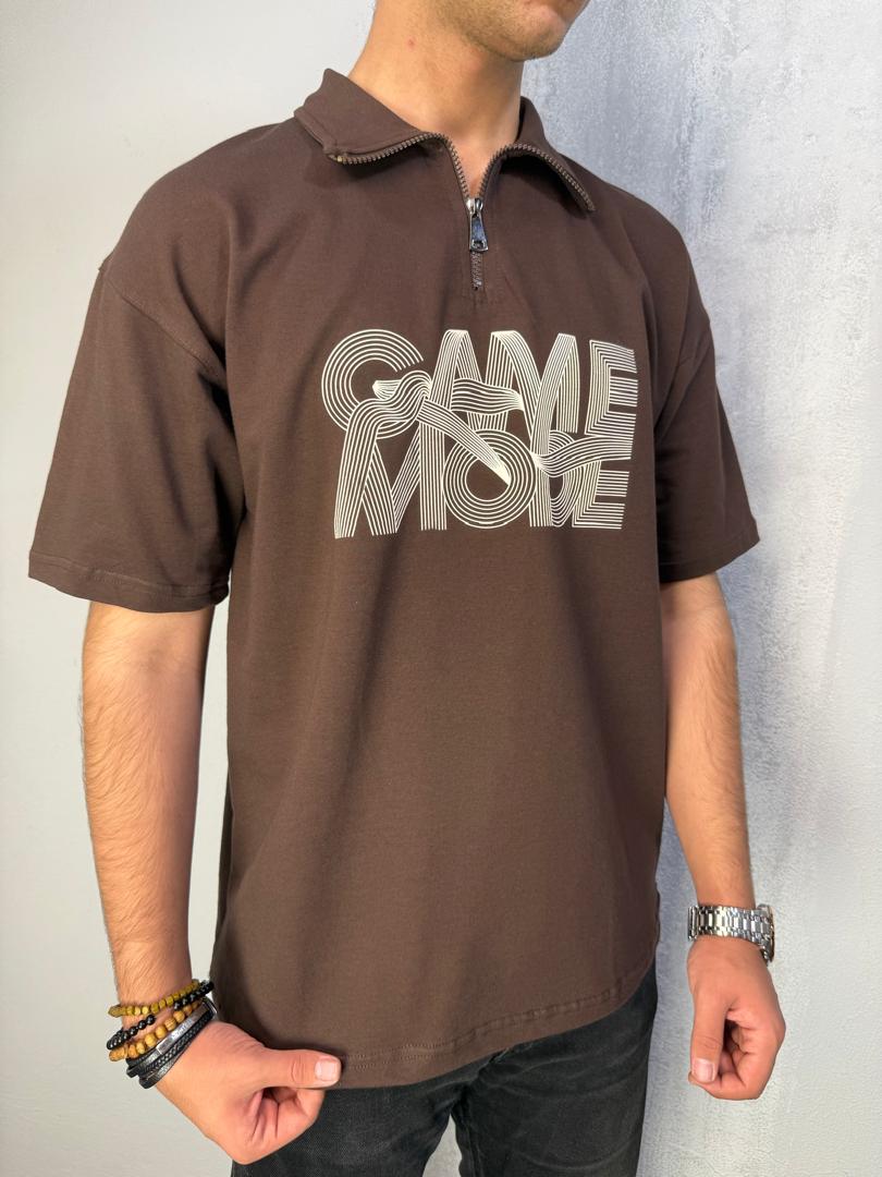 تیشرت باکسی پاییزه دورس مردانه قهوه ای