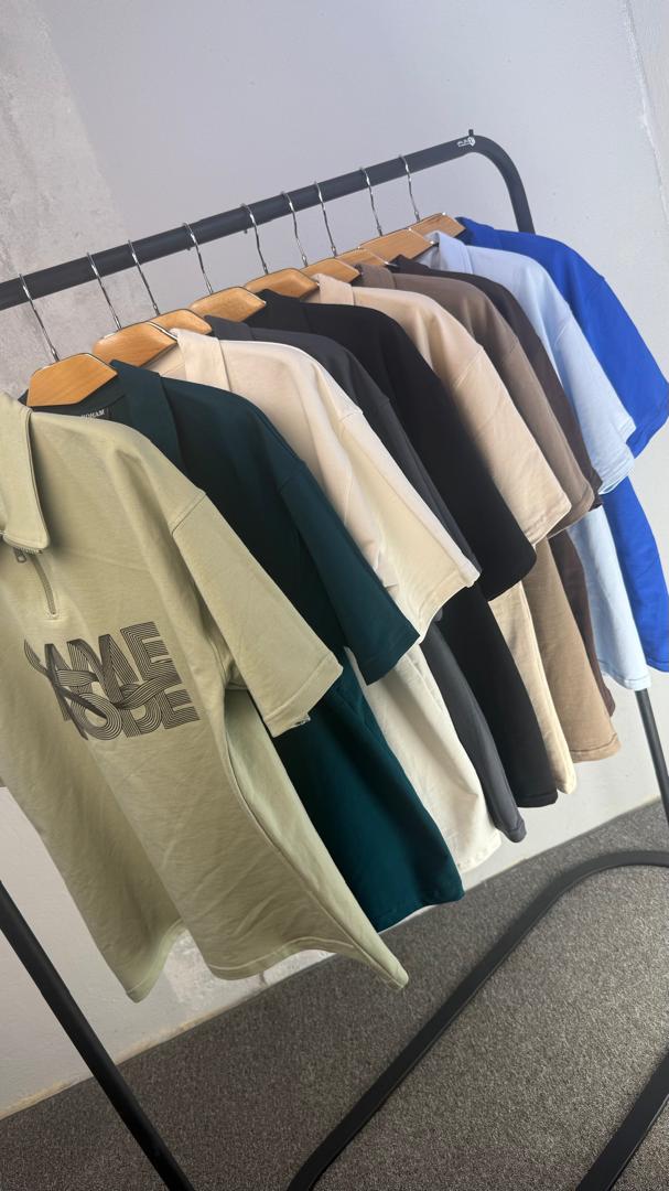 تیشرت باکسی پاییزه دورس مردانه آبی شالی