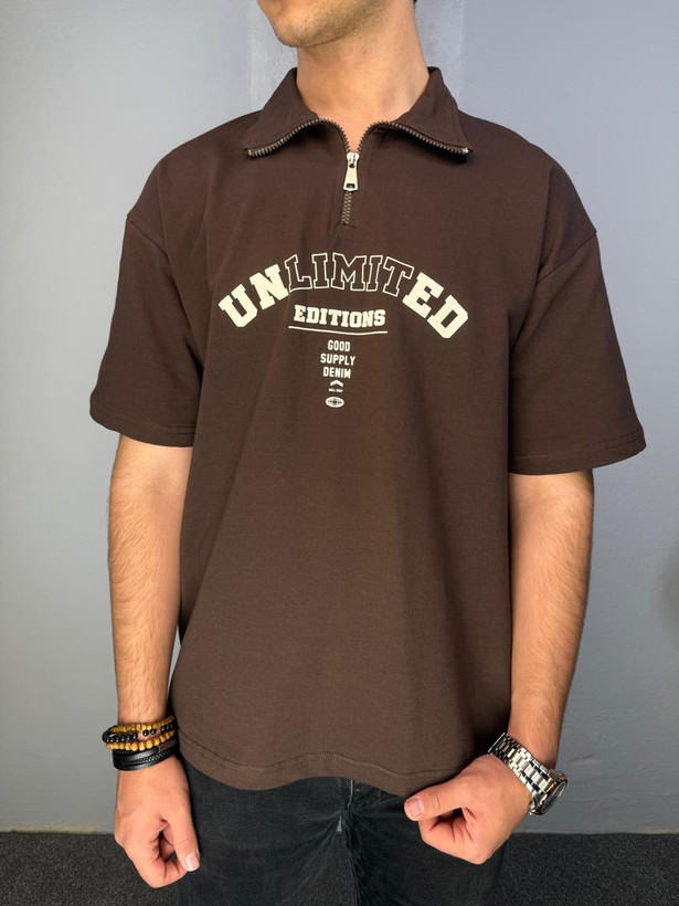 تیشرت باکسی مردانه پاییزه دورس قهوه ای