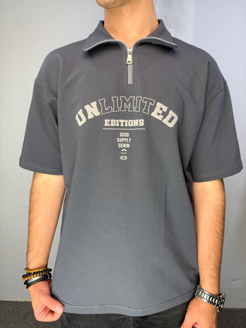 تیشرت باکسی مردانه پاییزه دورس طوسی