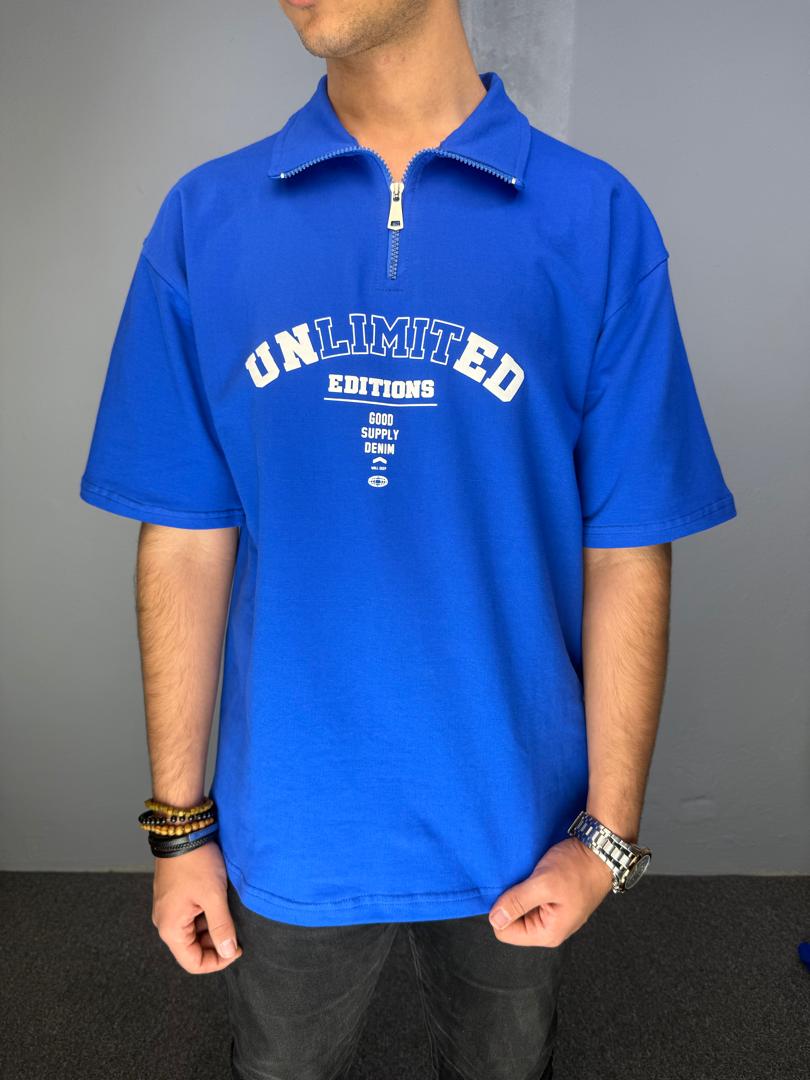 تیشرت باکسی مردانه پاییزه دورس آبی شالی