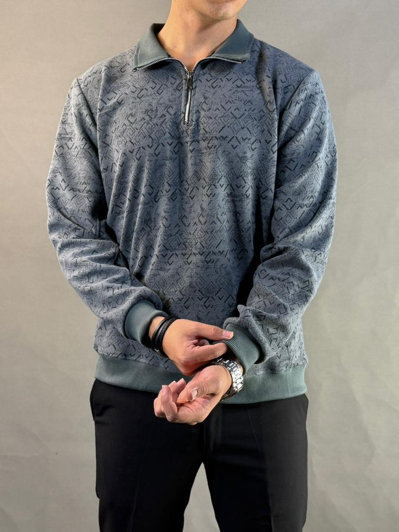 سلانیک مردانه نیمزیپ طرحدارطوسی