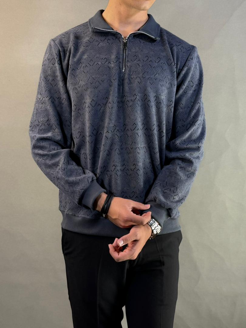 سلانیک مردانه نیمزیپ طرحدارزغالی