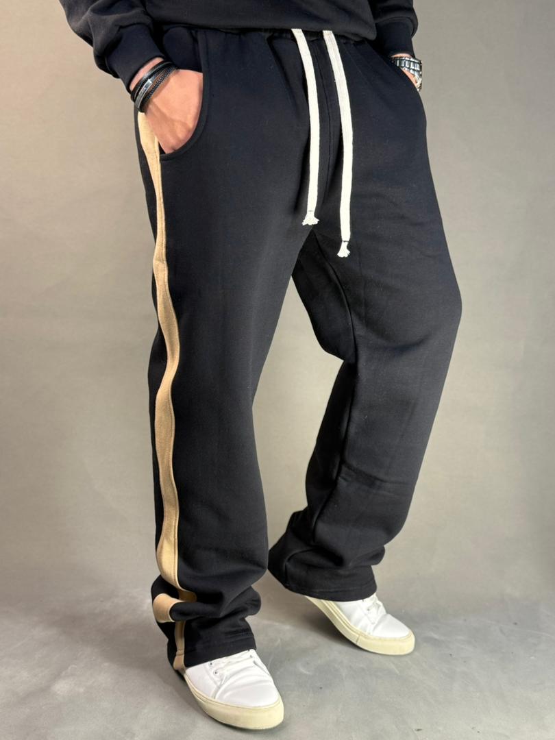 شلوار اسلش مردانه ضخیم دورس سه نخ پشت کرک مشکی